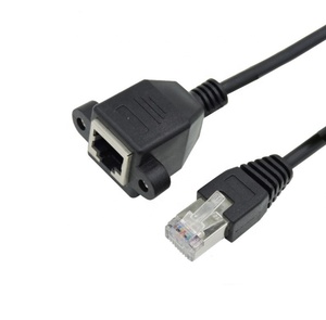 Özel 1m 2m 3m 8p8c Rj45 Panel montaj vidası Utp Ethernet Lan kablosu Rj45 Cat5e kedi 6 cat6e erkek kadın ağ uzatma kablosu - Product Image 1