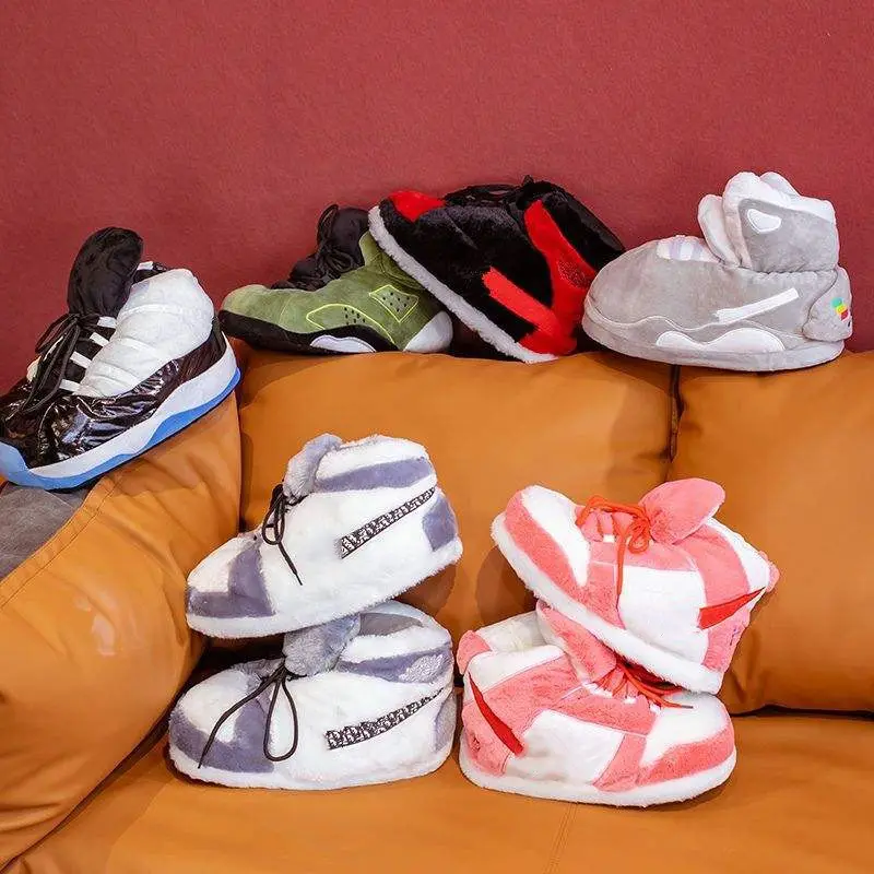 Toptan özel yeni moda peluş Sneaker terlik ayakkabı moda kış ev ayakkabıları sıcak