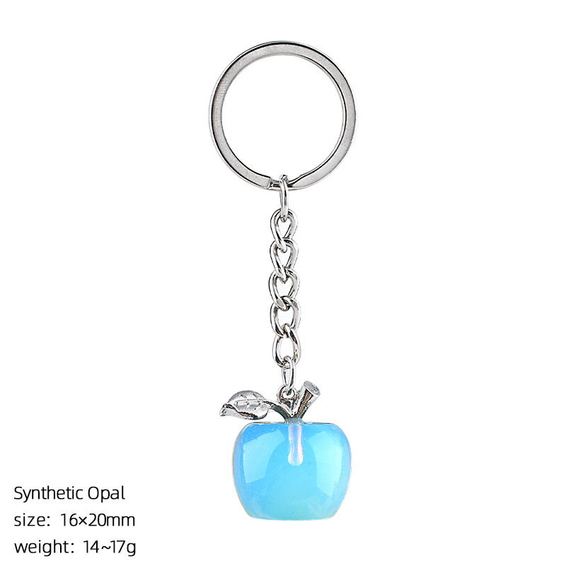 Opal artificial apple keychain