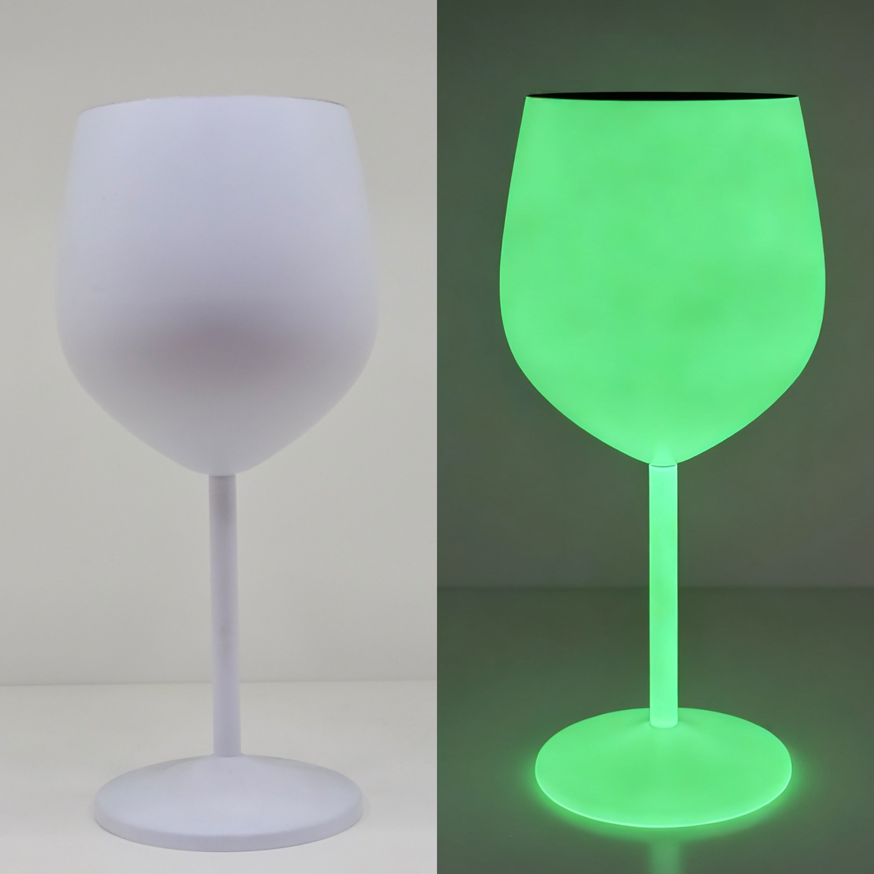 Matte white with glow in the dark