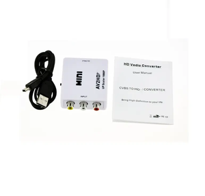 高质量高清1080P AV2HD视频转换器适配器AV Cvbs RCA 3RCA输入到高清电视输出视频转换器适配器开关盒