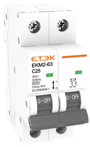 ETEK AC MCB EKM2-63 6kA 11P、2P、3P、4P、1P N、3P N 1〜63A B/C/Dカーブミニサーキットブレーカー - Product Image 2