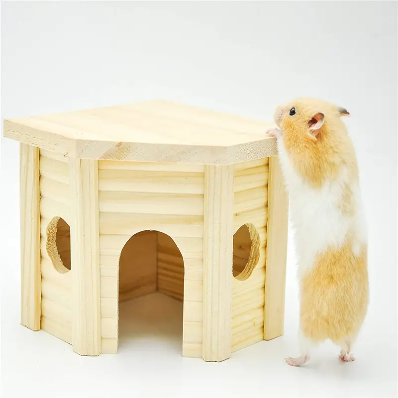 Wooden Hamster Home Mickey Hamster House Doll House Wood Wooden Pet House