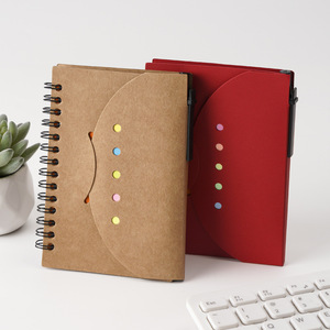Spiral <strong>Notebook</strong> Kraft <strong>Paper</strong> Cover Notepad <strong>with</strong> Pen in Holder and Page Marker Colored <strong>Index</strong> Tabs Steno Pocket Business <strong>Notebook</strong> - Product Image 1