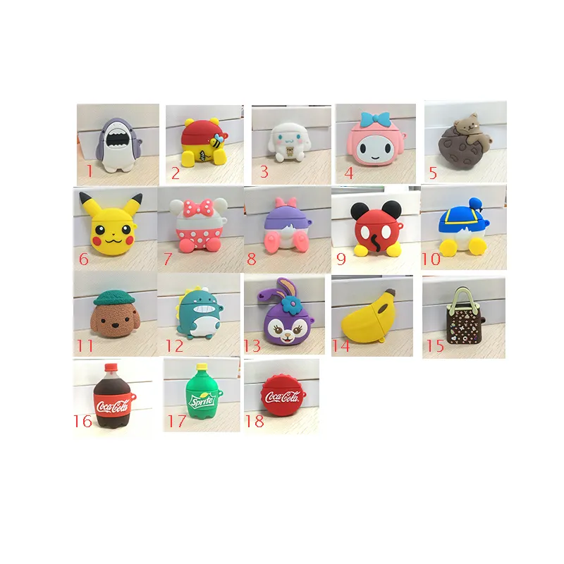 Cute air ipods cases hot sale pvc cover for I12 TWS i9 shockproof earphone cartoon case