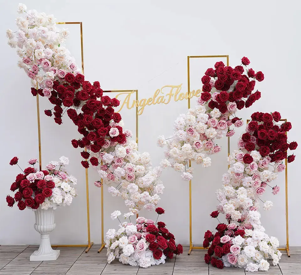 Rosa rosa rosso pavimento fiore centro tavolo accessori palco matrimonio sfondo arco cornice decorazione appesa floreale A8264