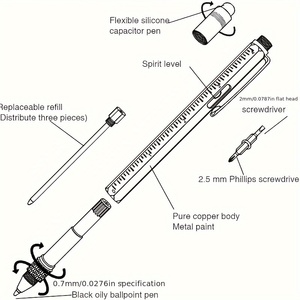 Многофункциональная ручка 9 в 1 со светодиодной подсветкой - Product Image 3