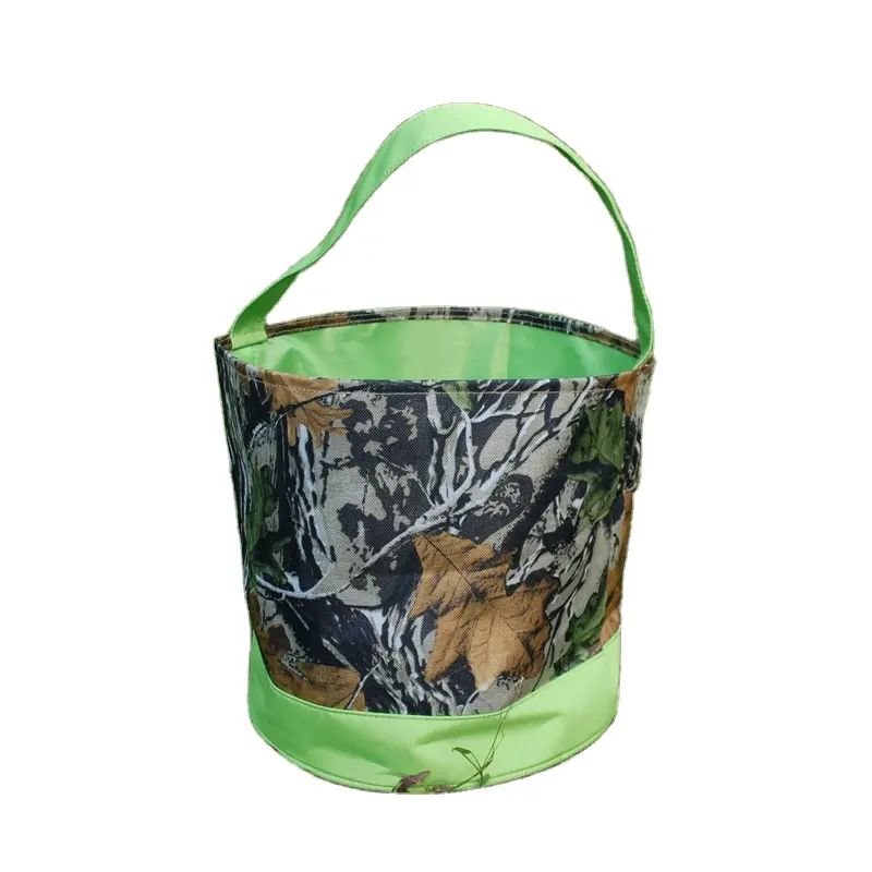 Cubo de Pascua RTS, cesta de camuflaje feliz de Pascua forrada, venta al por mayor, Festival de Primavera y Pascua, cubos de huevos rosa con bolsa de camuflaje, 100 Uds.