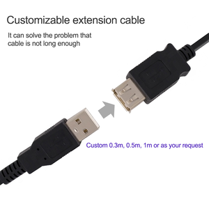UL2725 siyah USB 2.0 fiş jak kablosu 1M 2M PVC ceketli erkek kadın uzatma yazıcı kamera bilgisayar için örgü ile korumalı - Product Image 5