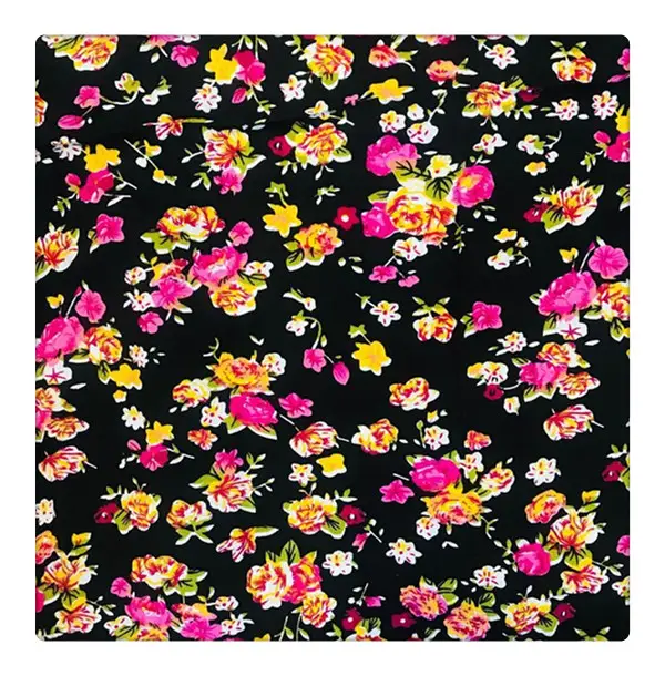 print Rayon fabric for dress Ready to ship 45s floral design 100% Viscose Newest Floral Design Production Customized Printed