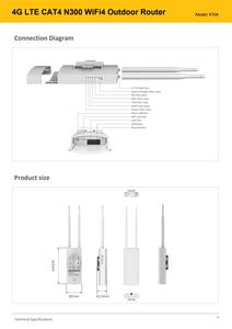 Plery R650 Popular 4G LTE Antena Router Inalámbrico Dispositivo de red al aire libre 4G Wifi Router con SIM y ranura para tarjeta Router Wifi - Product Image 5