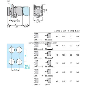 Schnei der originale interruttore automatico industriale manopola pulsante Push Toggle Harmony XB4BA61Flat pulsante di recupero 1NO - Product Image 2