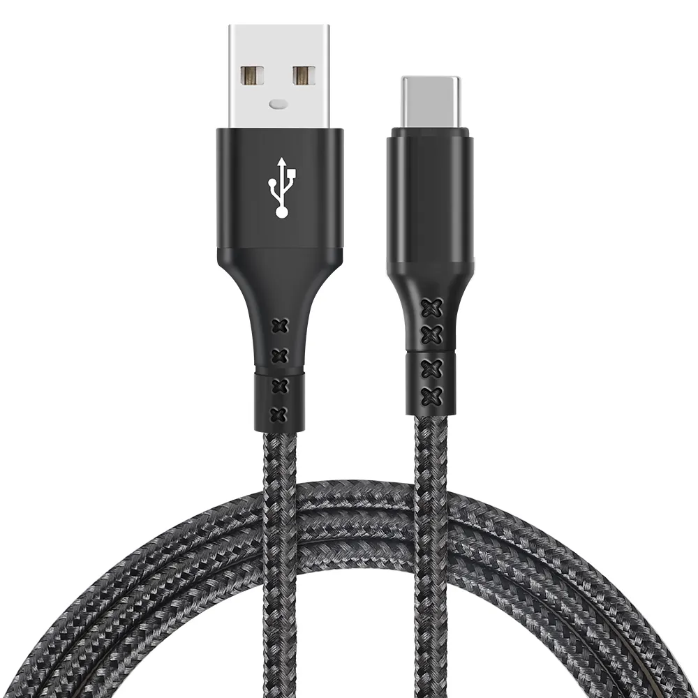 2024 New Design Nylon Braid USB Am/Type C Fast Charge Cable 1m Wear-Resistant USB Cable For Type c Mobile Phones And Tablets