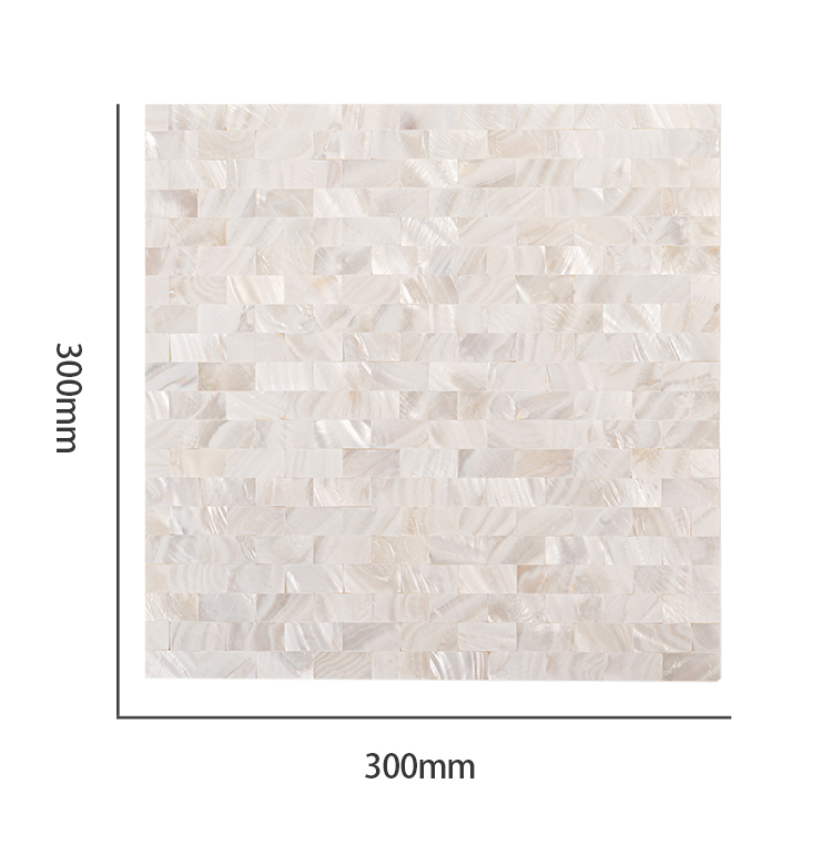 wholesale white rectangle shell mosaic peel and stick seamless natural seashells tile