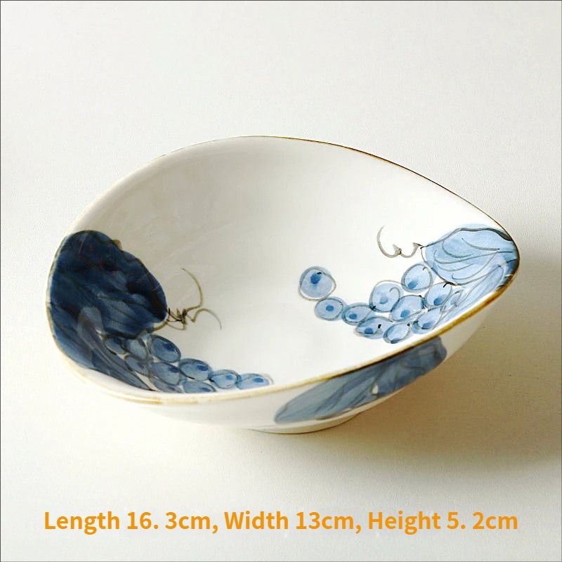 Hand-painted grape ingot plate