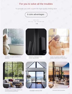 Vitral Personalizado Dobrável À Prova De Som Vidros Pequenos Acordeão Portas Slim <span class=keywords><strong>Frame</strong></span> Interior Bifold Porta