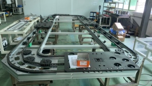 Curve Guide Track and Positioning System Suited for Modern Automation Processes for Battery Module Assembly Line Testing Line
