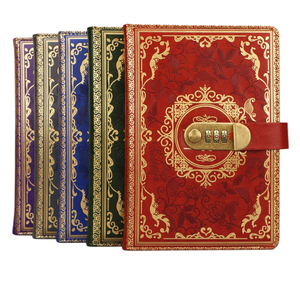 Cuadernos de tamaño A5 personalizables al por mayor Bloc de notas en relieve diario de cuero Pu con cerradura codificada - Product Image 1