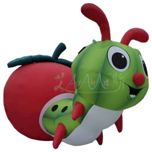 4mL Smiling Inflatable Rotten <strong>Apple</strong> with Giant Worm Cartoon Model for Outdoor Event Decoration and Advertising Display