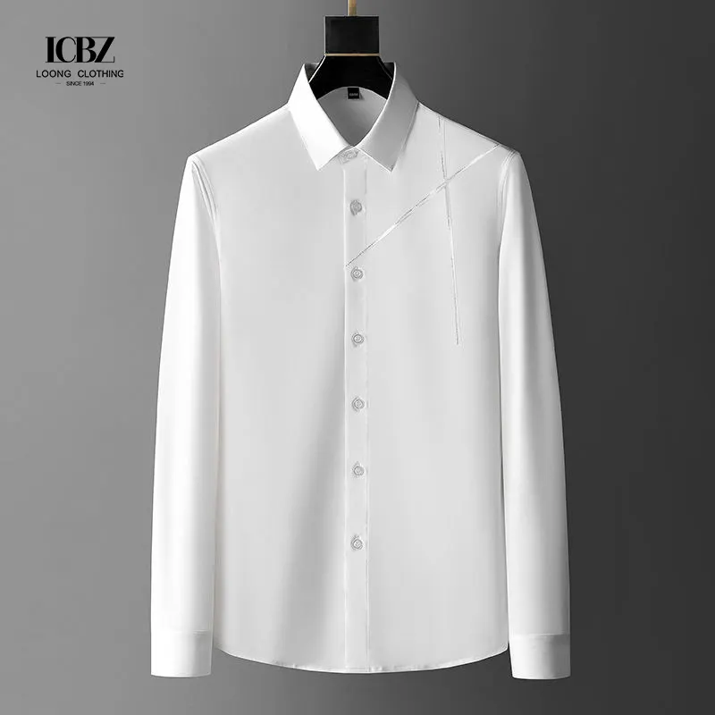 Camisas bordadas personalizadas para hombre, camisa de diseño de gran tamaño, alta calidad, venta al por mayor