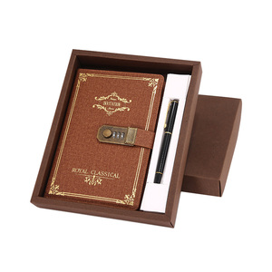 Toptan A5 antika kod kitap kilidi günlüğü kalınlaşmış şifreli kilit öğrenci not defteri kırtasiye kitap - Product Image 1