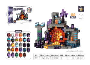 100 pcs OEM 'xây dựng mỏ Thế Giới ma thuật portal' nhựa từ gạch Toddler đồ chơi STEM cảm giác khối xây dựng bộ Đóng gói - Product Image 3