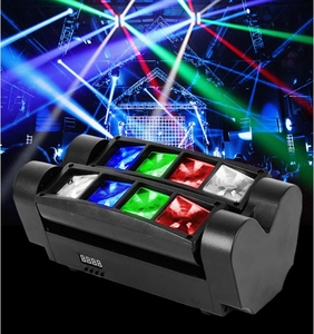 Mini Luz de araña LED 8x3W RGBW luz con cabezal móvil sonido activado Control de <span class=keywords><strong>DMX</strong></span>-512 iluminación de haz estroboscópico para Ktv Disco Parites DJ