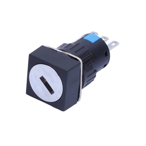 16mm Rotary Key Selector <strong>Switch</strong> 6 Pins 2NO 2NC <strong>Rectangle</strong> Round square <strong>Button</strong> Key <strong>Push</strong> <strong>Button</strong> <strong>Switch</strong> A16-11ZK - Product Image 1