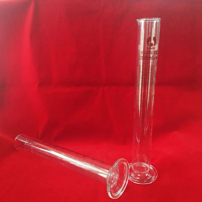 transparent quartz glass cylinder glassware laboratory Glass 250ml measuring graduated cylinder