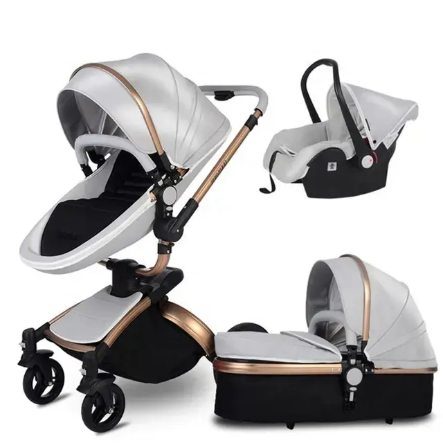 360 Rotation Pushchair Baby Stroller 3で1 Swivel Pram With Carrycot BetterよりもHot Mom