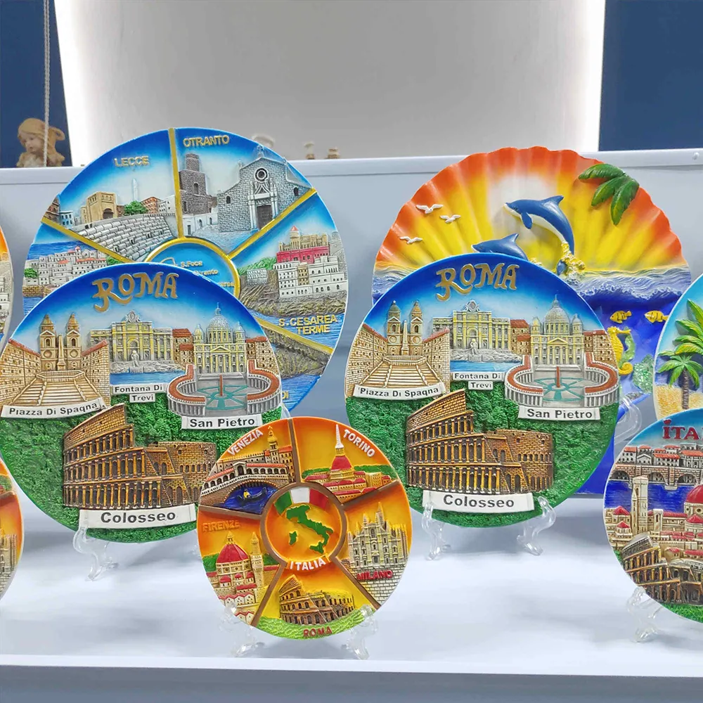 Imanes de nevera de resina 3D personalizados Italia ciudad Torino Firenze Rimini Verona imán de nevera de recuerdo