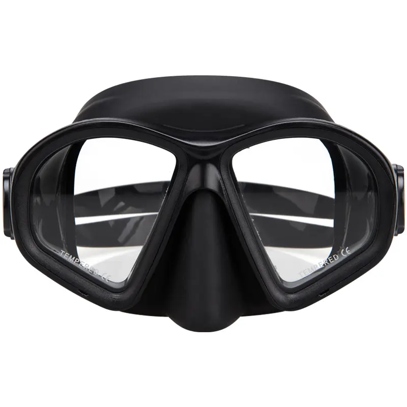 Masker selam profesional, peralatan menyelam profesional 85cc volume rendah keamanan lensa kaca Tempered memancing scuba hitam
