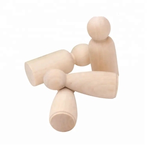 批发<span class=keywords><strong>DIY</strong></span>木制工艺品65毫米未完成的钉娃娃木制工艺品娃娃家居装饰