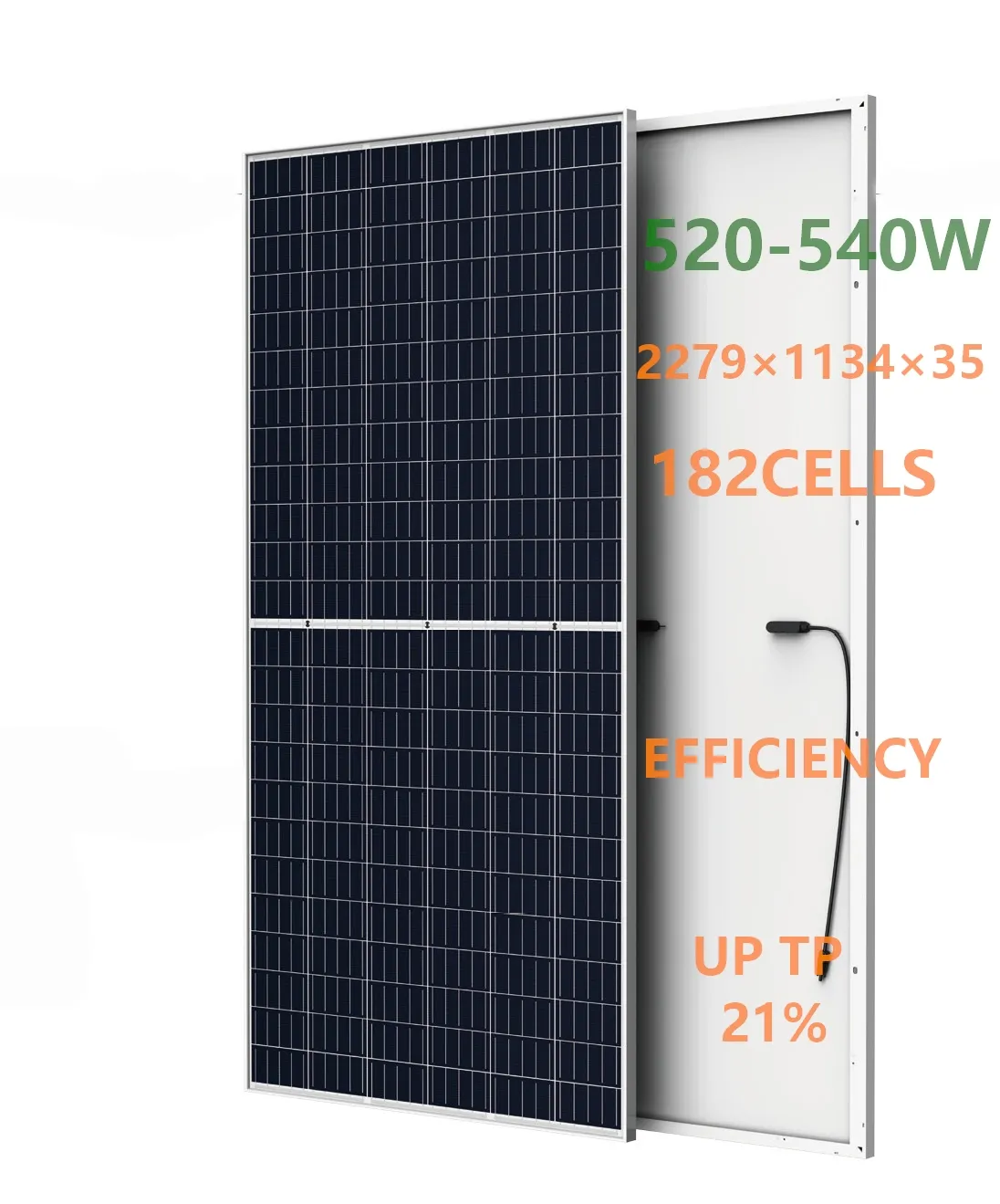 540 वाट सौर पैनल आधा काट monocrystalline सौर सेल पैनल कीमत 530w 540 w 550w