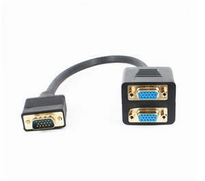 Male to Female <strong>VGA</strong> Y <strong>Splitter</strong> Cable <strong>VGA</strong> to Dual <strong>2</strong> Converter Adapter for Computer PC Monitor Camera HDTV Microphone Applications - Product Image 1