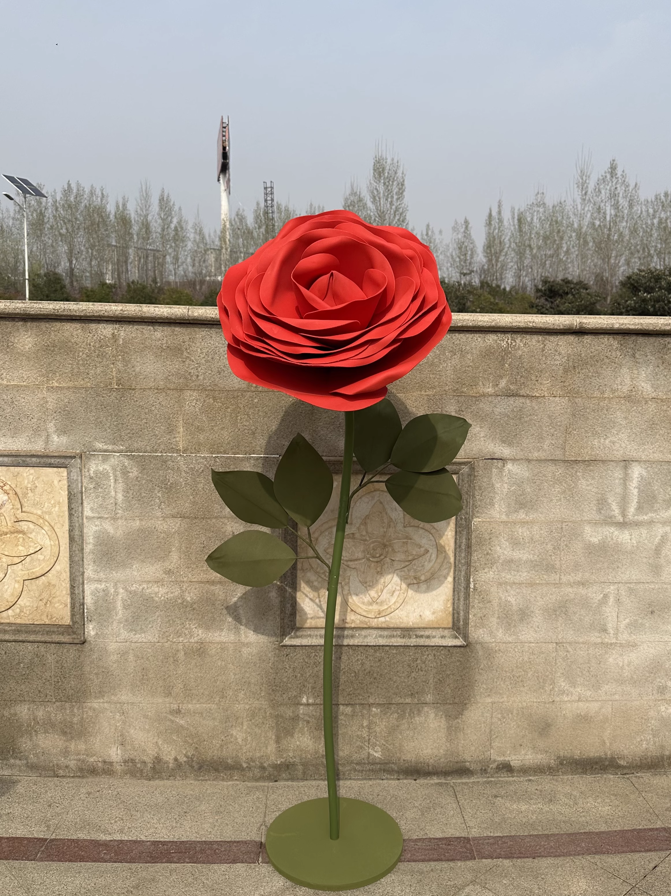 40cm Flower+Leaf Stem+Base