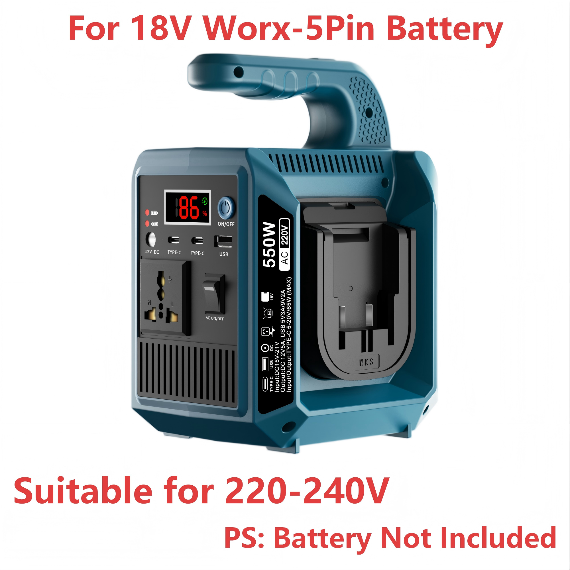Pour Worx-5Pin 220-240V