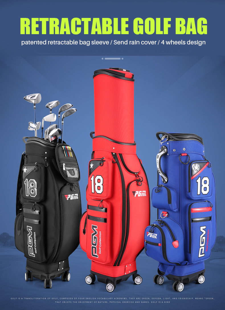 PGM QB097 whosale golf bag waterproof custom logo nylon golf bag with