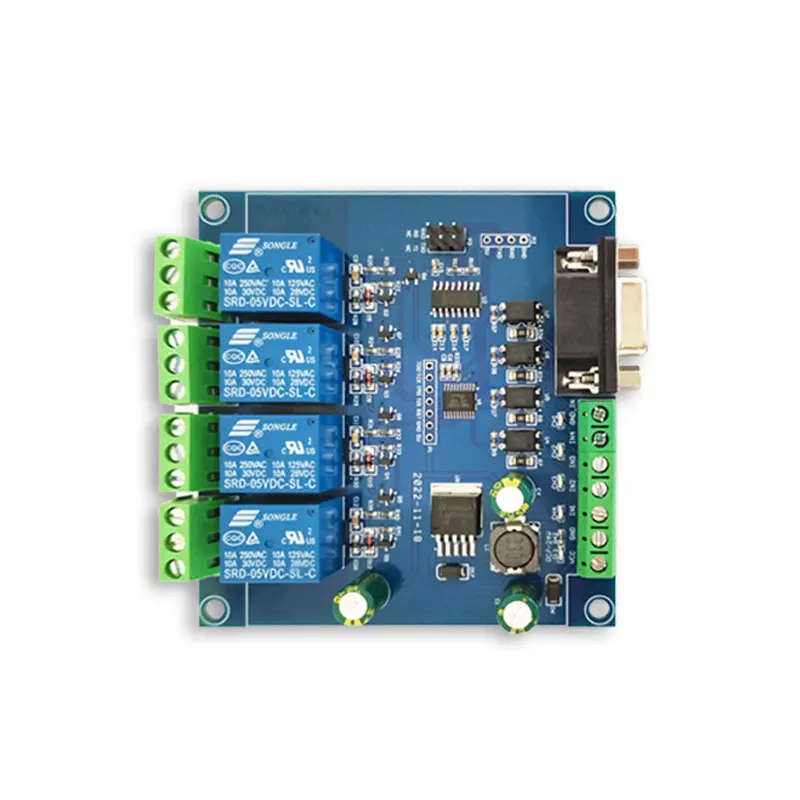 DC 7-24V สี่ช่องรีเลย์โมดูล RS232/TTL UART รองรับ Modbus RTU 4 ทางอินพุต 4 ทางเอาต์พุต