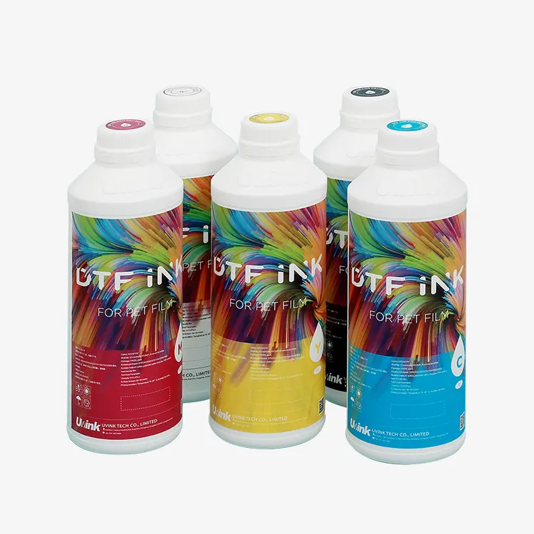 Fabrik preis fluor zierende weiße CMKY-Farben dtf-Tinte für 4720 i3200 xp600 L1800-Druckkopf