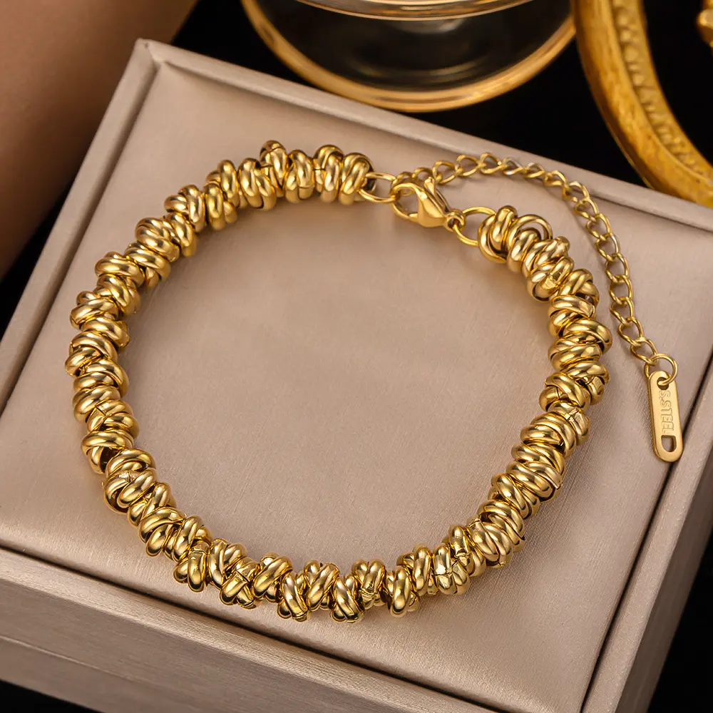 Aretas 2023 bracciali unici donna uomo bracciale gioielli En Acier Inoxydable placcato oro 18k bracciale con perline a catena grossa in acciaio inossidabile