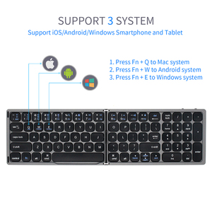 Portable Dual Mode 81 Keys Wireless Blue Tooth Folding Foldable <strong>Keyboard</strong> with <strong>Numeric</strong> Keypad for <strong>IOS</strong> Windows Android - Product Image 2