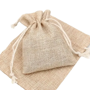 Logotipo personalizado de varios tamaños de lino Draw String Bag Embalaje de regalo Bolsa con cordón Reutilizable Yute Mini bolsas de regalo - Product Image 4