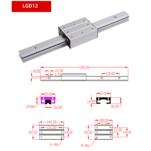 Dual-shaft <strong>Linear</strong> <strong>Guide</strong> LGD Series Heavy Duty <strong>Double</strong> Axis Roller <strong>Guide</strong> <strong>Rail</strong> and 4 6 Wheels Block LGD6 LGD16