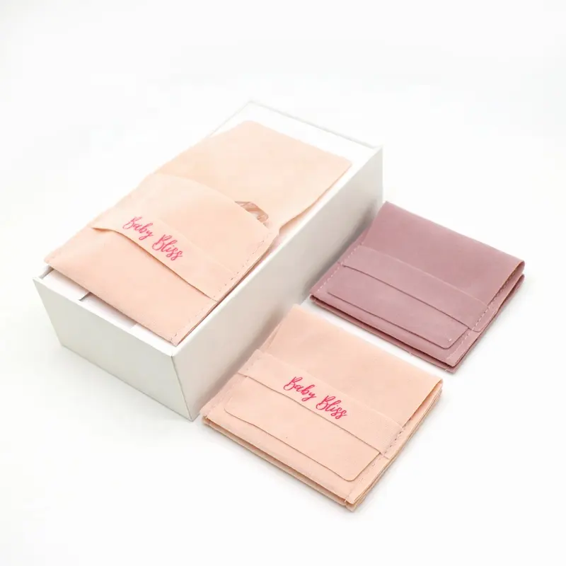 Роскошный Розовый бархатный мешочек для ювелирных изделий с упаковкой логотипа