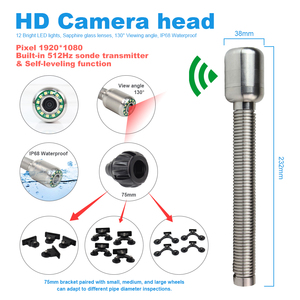 Wopson กล้องท่อระบายน้ำ20 50 80 100 200เมตร, กล้องตรวจสอบท่อน้ำดีท่อกล้องท่อระบายน้ำหัวท่อประปา - Product Image 2