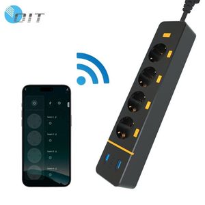 Regleta de alimentación de escritorio de la UE con 4 enchufes de interruptor independientes y 2 enchufes universales multifunción de extensión USB/1 tipo C - Product Image 6