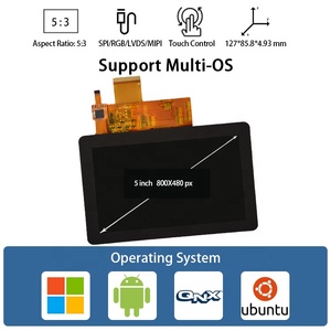 Alto brillo impermeable CTP Android 5 pulgadas LCD TFT Módulo de pantalla táctil capacitiva