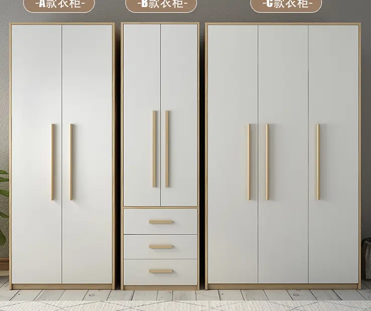 Armoires modernes en bois blanc deux ou trois portes armoires économiques placard de chambre à coucher