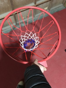 Basketbalring Met <span class=keywords><strong>Net</strong></span>, Stalen Buis + Nylon, Rood + Blauw + Wit, Diameter 46 Cm - Product Image 2